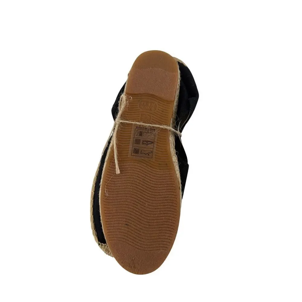Soludus Women's Noche Black The Original Espadrille Flats Size 8-8.5